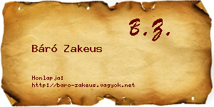 Báró Zakeus névjegykártya